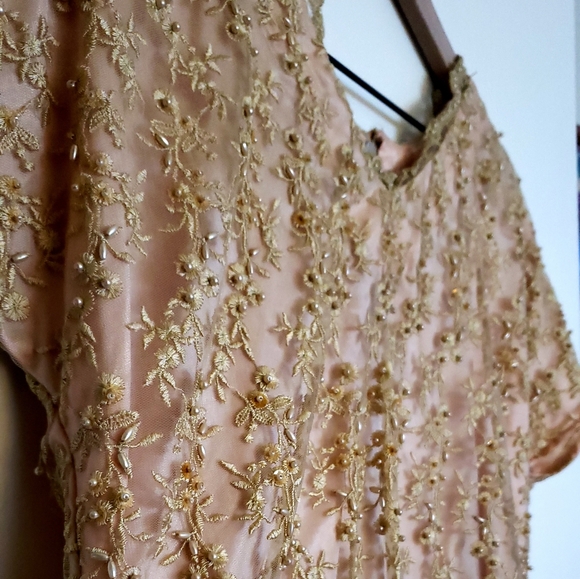 Beaded Lace Boho Blouse - Blush - Picture 6 of 7